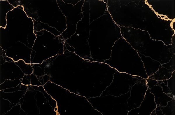 Black marble texture with golden veins—luxury stone background ideal for interiors, high-end branding, and architectural design