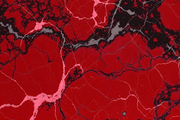 Red marble texture with deep crimson color and bold black veins—ideal for luxury interior design and graphic backgrounds