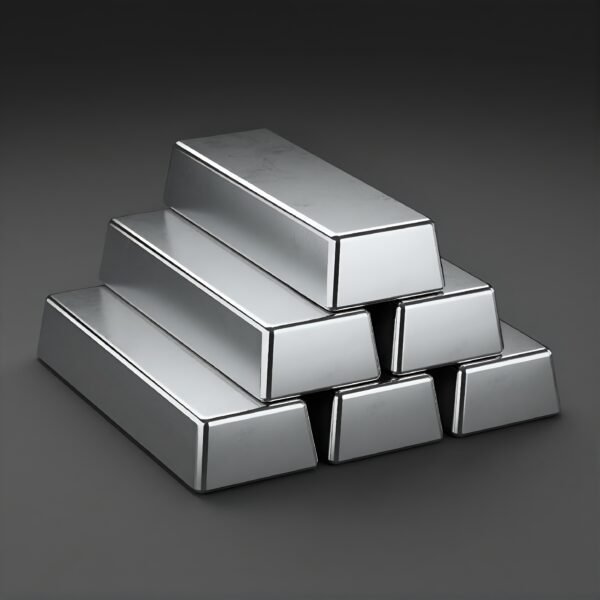 Shiny reflective silver bars stacked together showing precious metal investment bullion