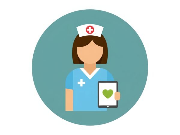 Nurse icon in simple modern minimalist style representing healthcare professional and medical care