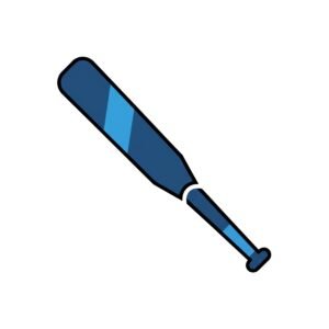 Flat vector icon of a baseball bat on white background—free graphic for sports, baseball or icon-style visuals.