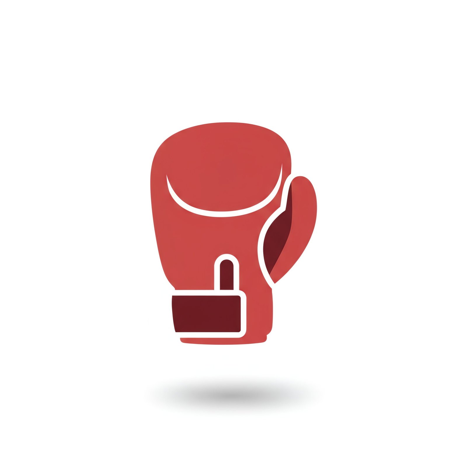 Flat vector boxing glove icon representing boxing sport and combat training in simple design