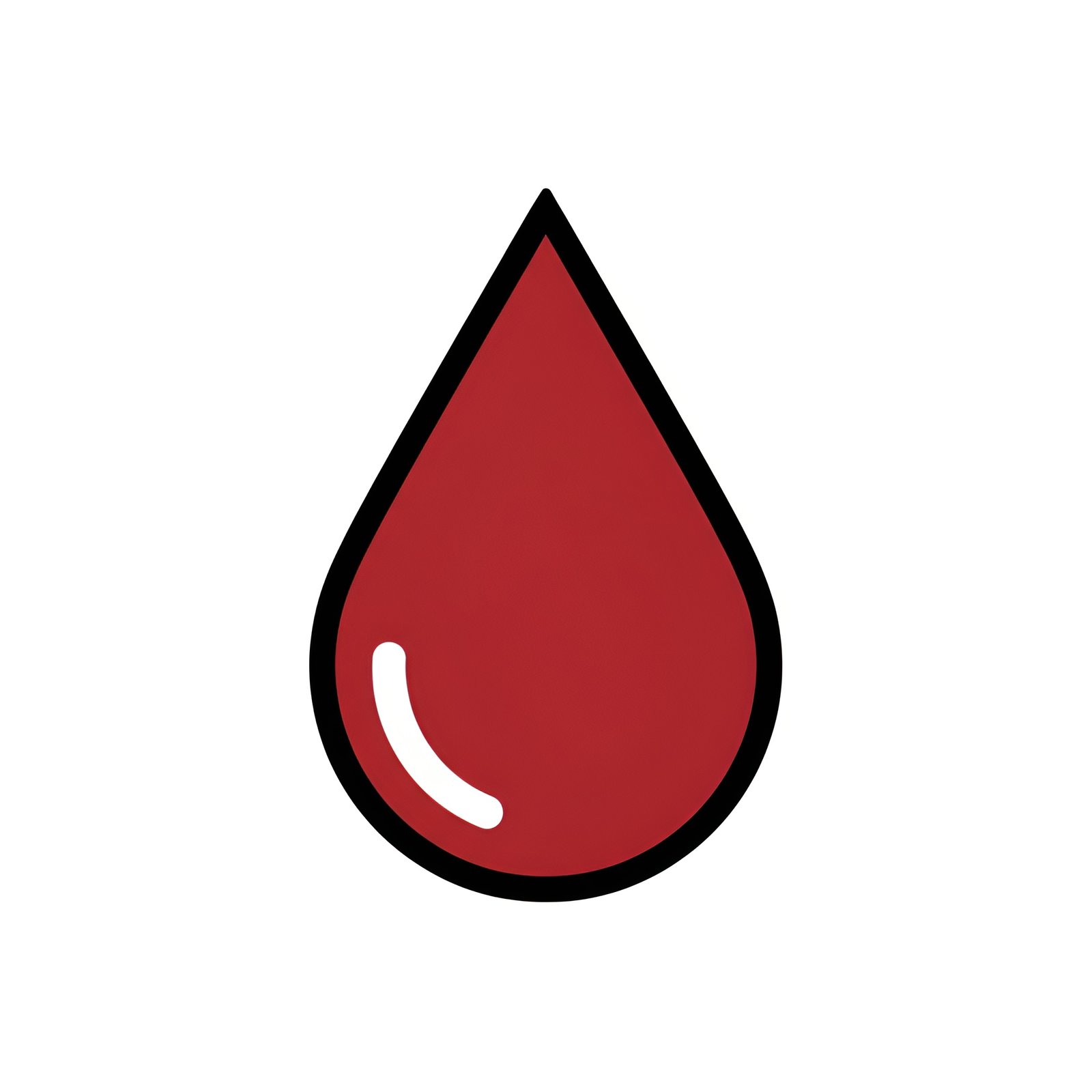 Flat vector blood drop icon in minimal style, ideal for medical, health, and donation-related graphics