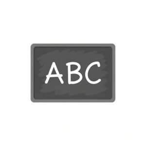 Flat vector chalkboard icon with ABC letters written representing classroom education and elementary learning