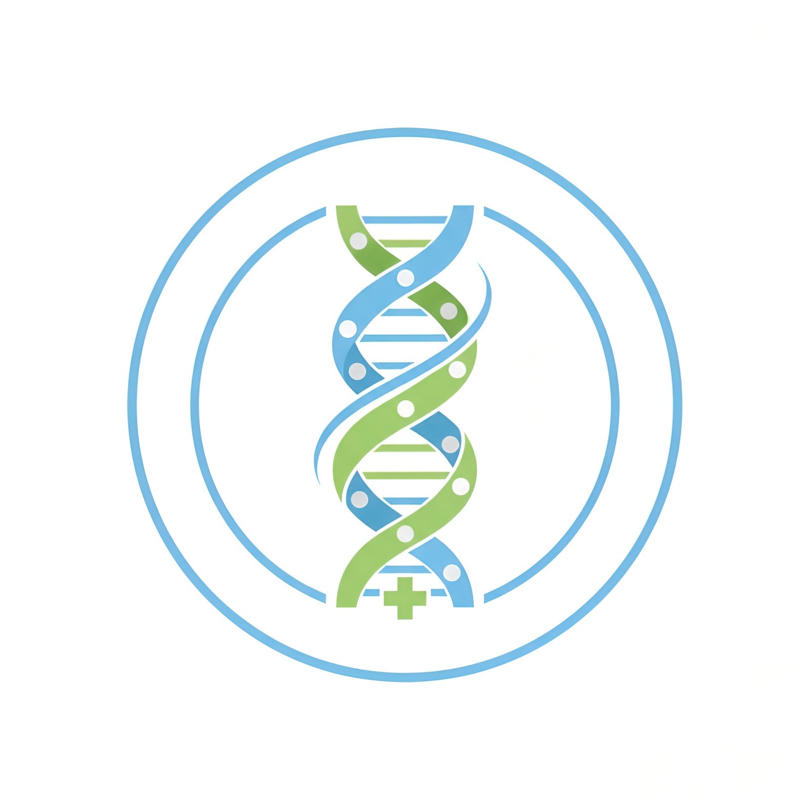 Flat vector DNA helix icon in minimalist style representing molecular genetics and scientific research