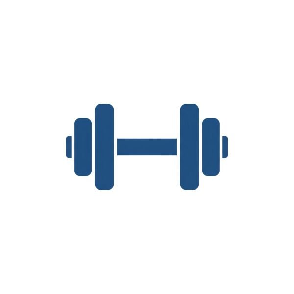 Flat vector icon of dumbbell representing fitness training and strength exercise equipment
