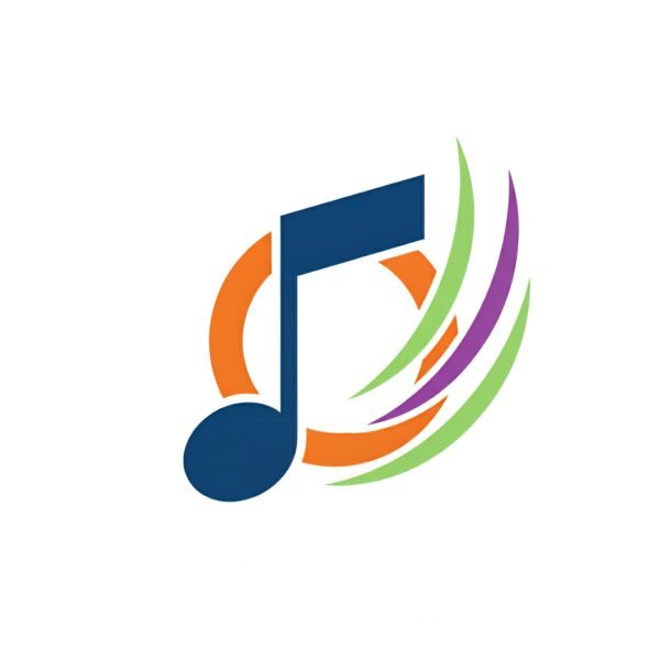 Music note icon isolated on white background representing music and audio in simple design