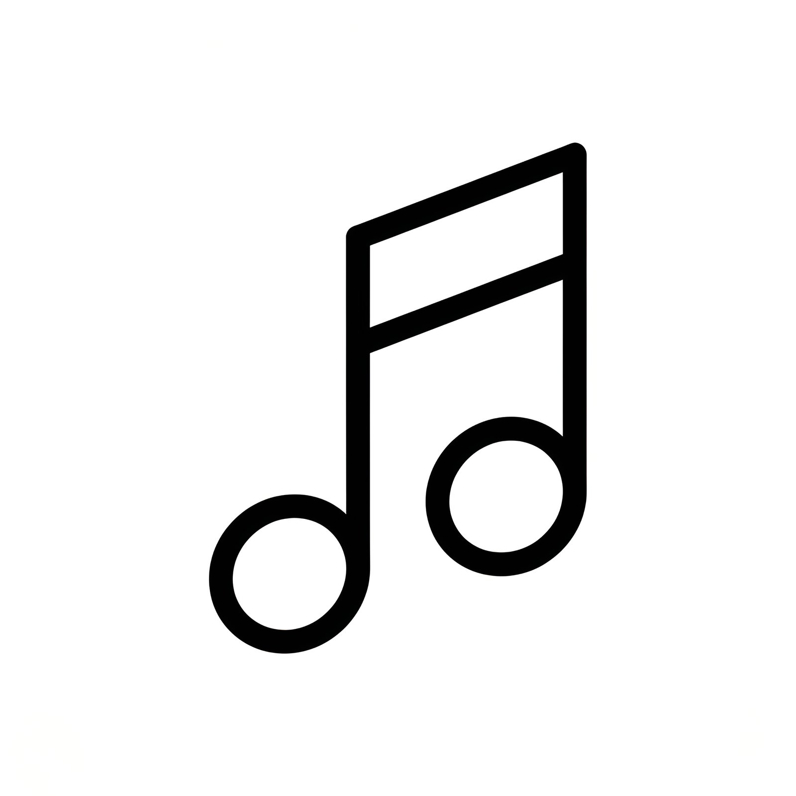 Flat vector music note icon in simple minimalist style representing music and audio content