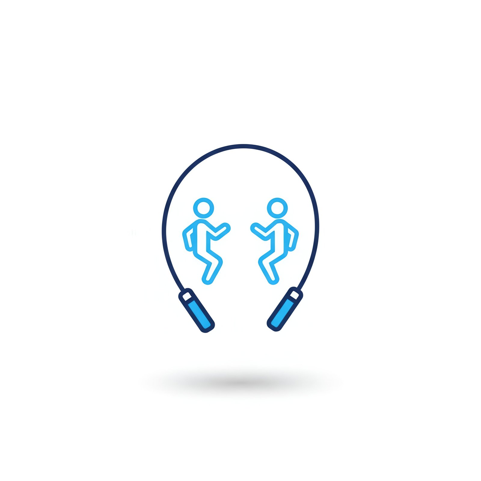 Flat vector jump rope icon in simple minimalist style representing cardio exercise and fitness training