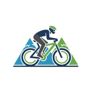 Flat vector mountain bike icon isolated on white background—outdoor sports illustration