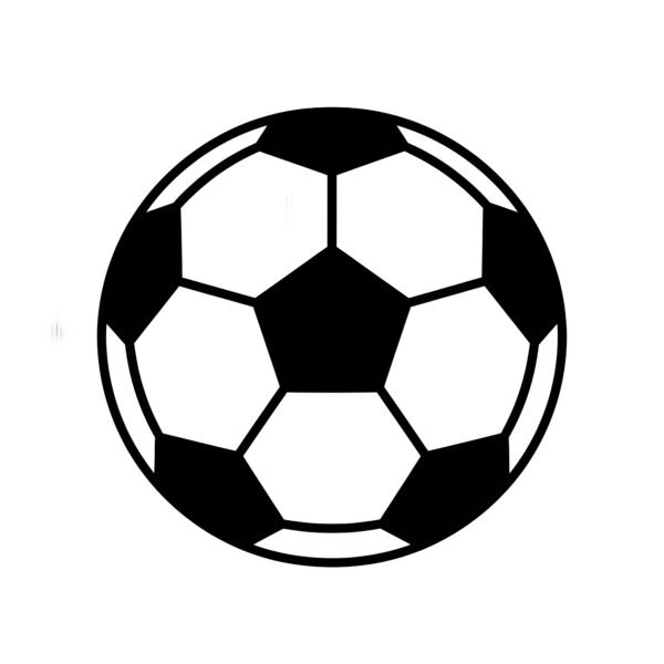 Flat vector soccer ball icon in simple minimalist style representing football and soccer sport