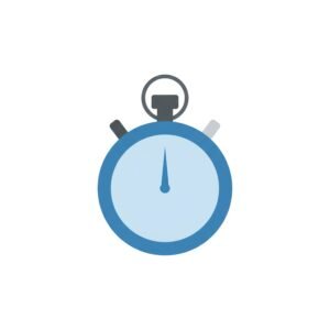 Minimal flat vector stopwatch icon in simple line art style representing time tracking and fitness timing
