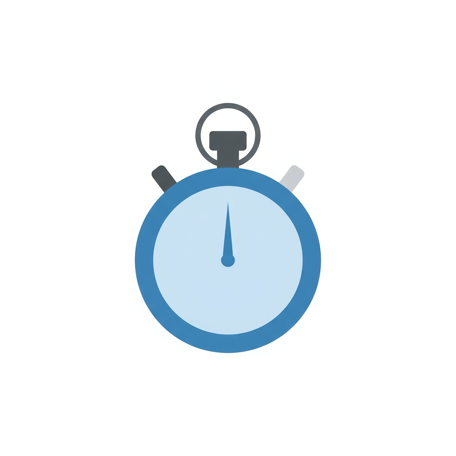 Minimal flat vector stopwatch icon in simple line art style representing time tracking and fitness timing