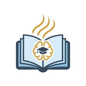 Flat vector style icon of an open book with clean bold lines, education theme, isolated on white.