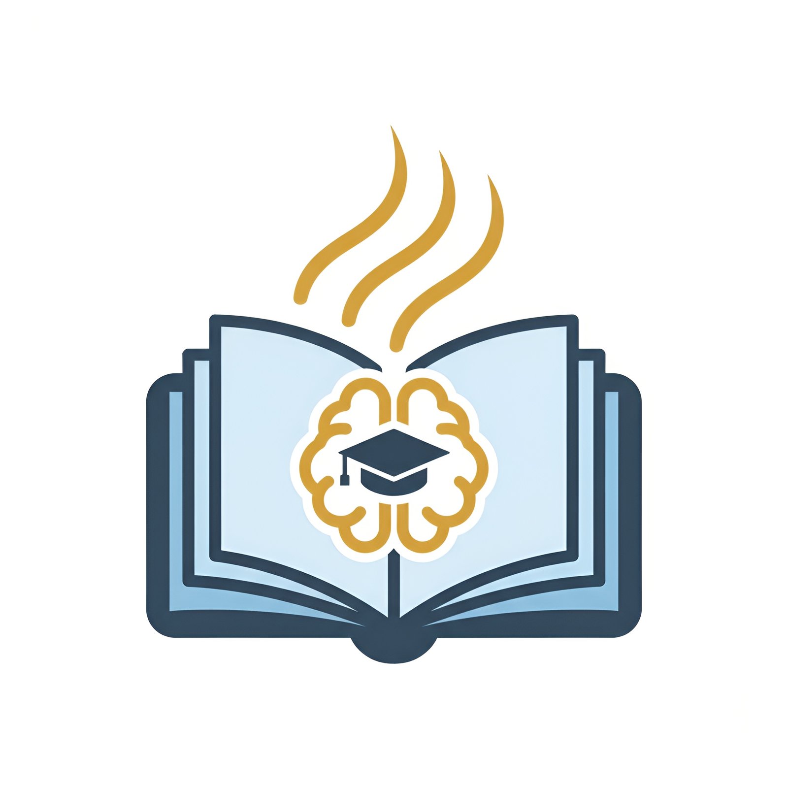 Flat vector style icon of an open book with clean bold lines, education theme, isolated on white.