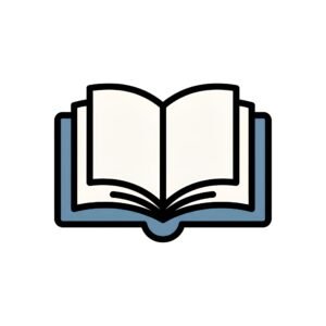 Flat vector open book icon in simple minimalist style representing reading and education