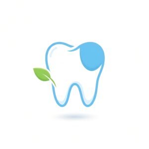 Flat vector style tooth icon, minimalist dental health design, isolated on white.