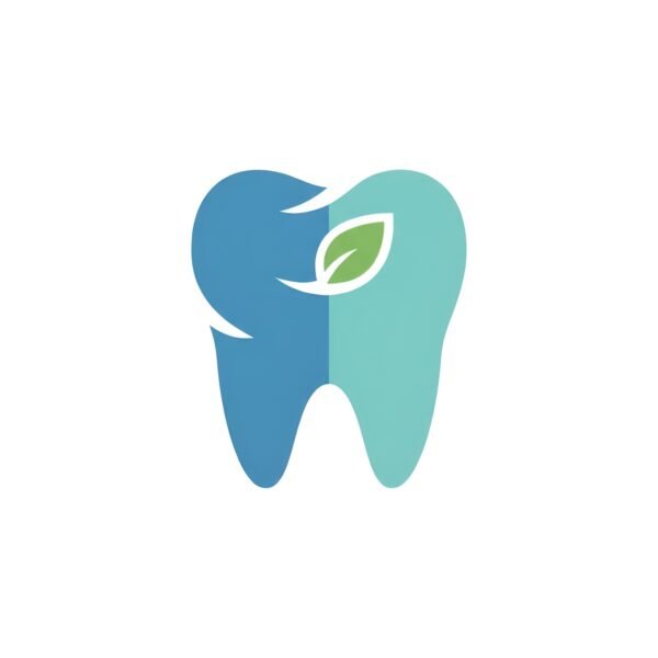 Flat vector style tooth icon, minimalist dental health design, isolated on white.