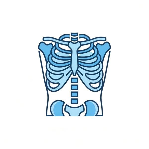Flat x-ray ribcage icon, medical vector on white background