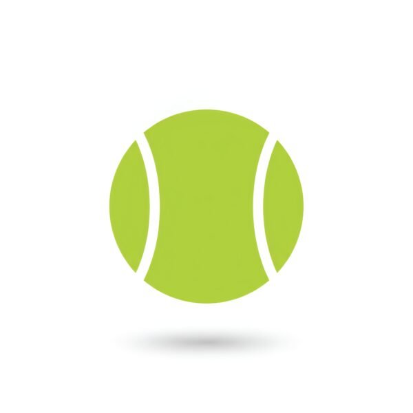 Flat vector tennis ball icon in simple minimalist style representing tennis sport and athletic play