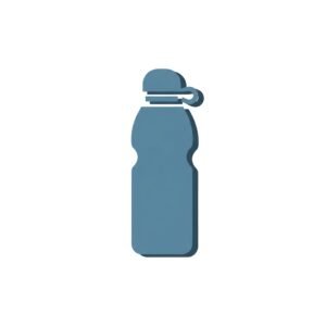 Flat vector water bottle icon in simple minimalist style representing hydration and fitness
