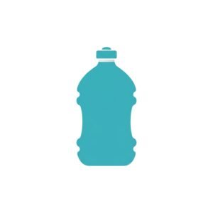 Flat vector water flask icon in solid color representing portable hydration and beverage container