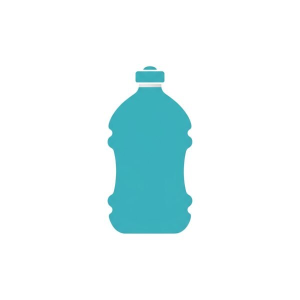 Flat vector water flask icon in solid color representing portable hydration and beverage container