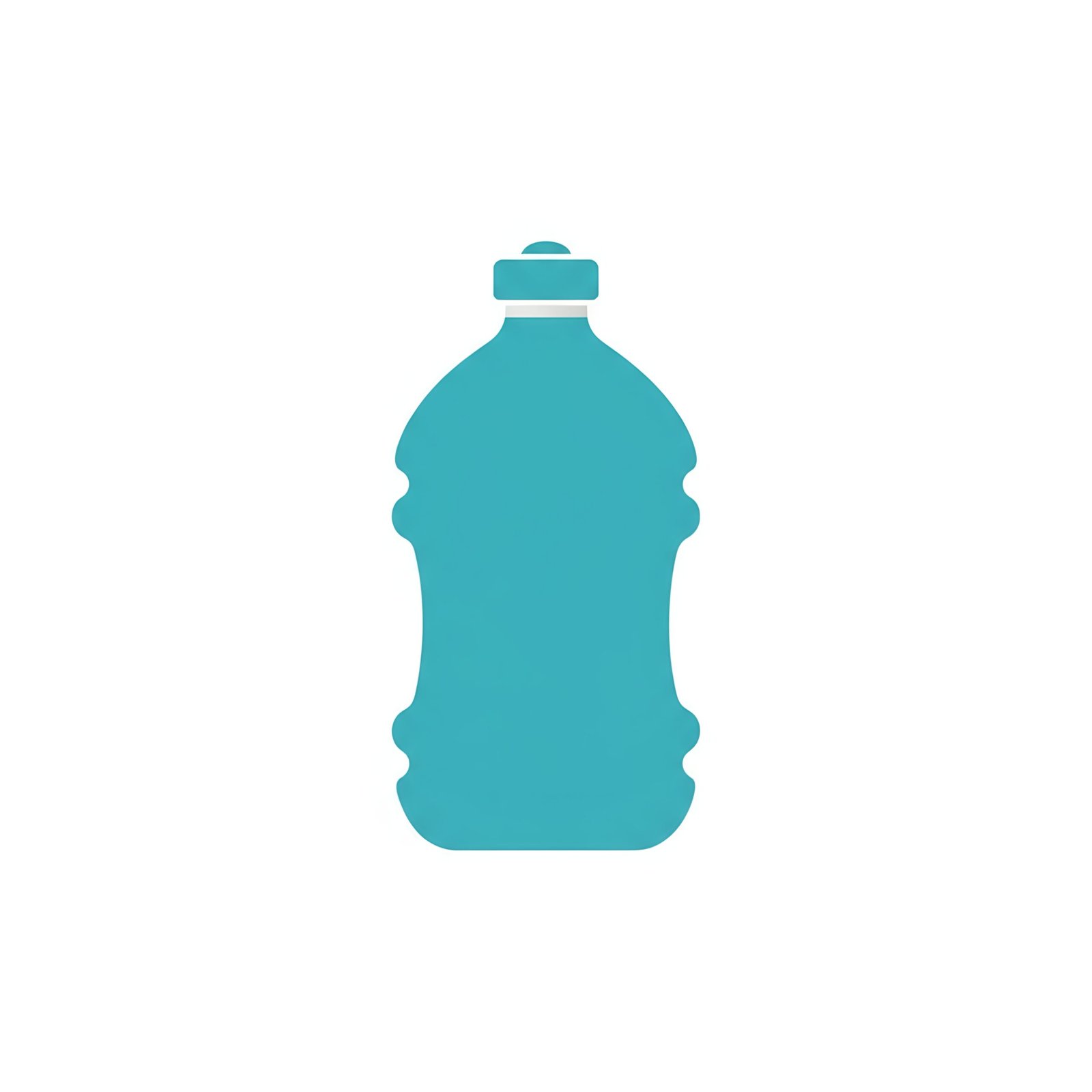 Flat vector water flask icon in solid color representing portable hydration and beverage container