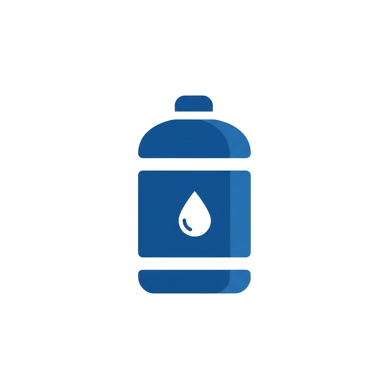 Flat vector water flask icon in simple minimalist style representing hydration and portable beverages