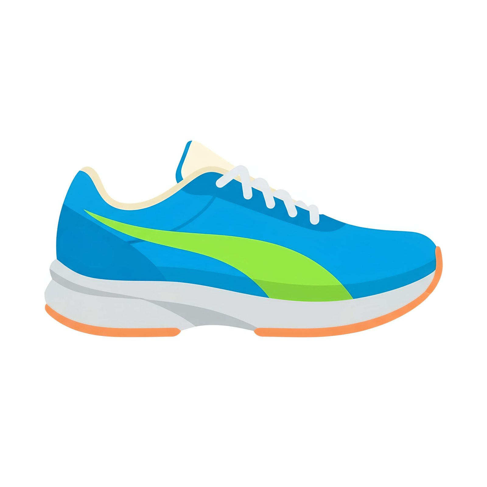 Flat vector icon of running shoe representing athletic footwear and fitness exercise activities