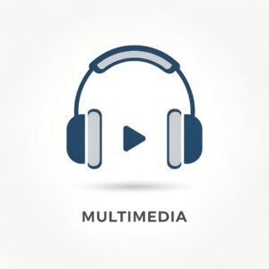 Vector flat icon of headphones, simple modern design, multimedia category, isolated on white.