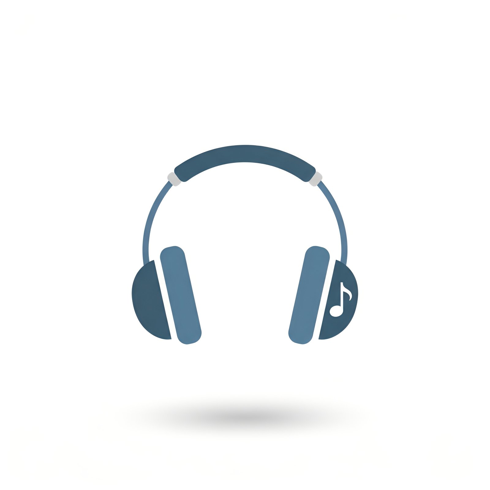 Vector flat icon of headphones, simple modern design, multimedia category, isolated on white.