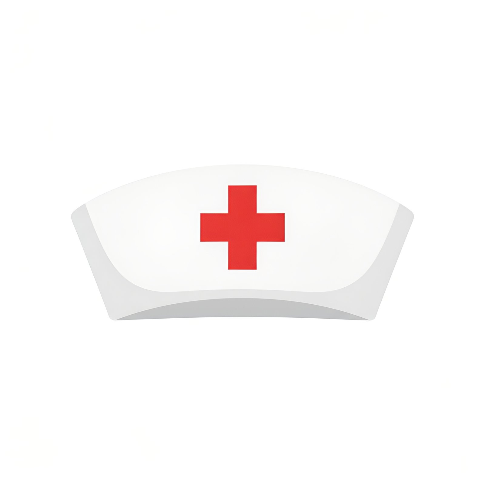 Vector style icon of nurse cap with red cross symbol representing healthcare and nursing profession