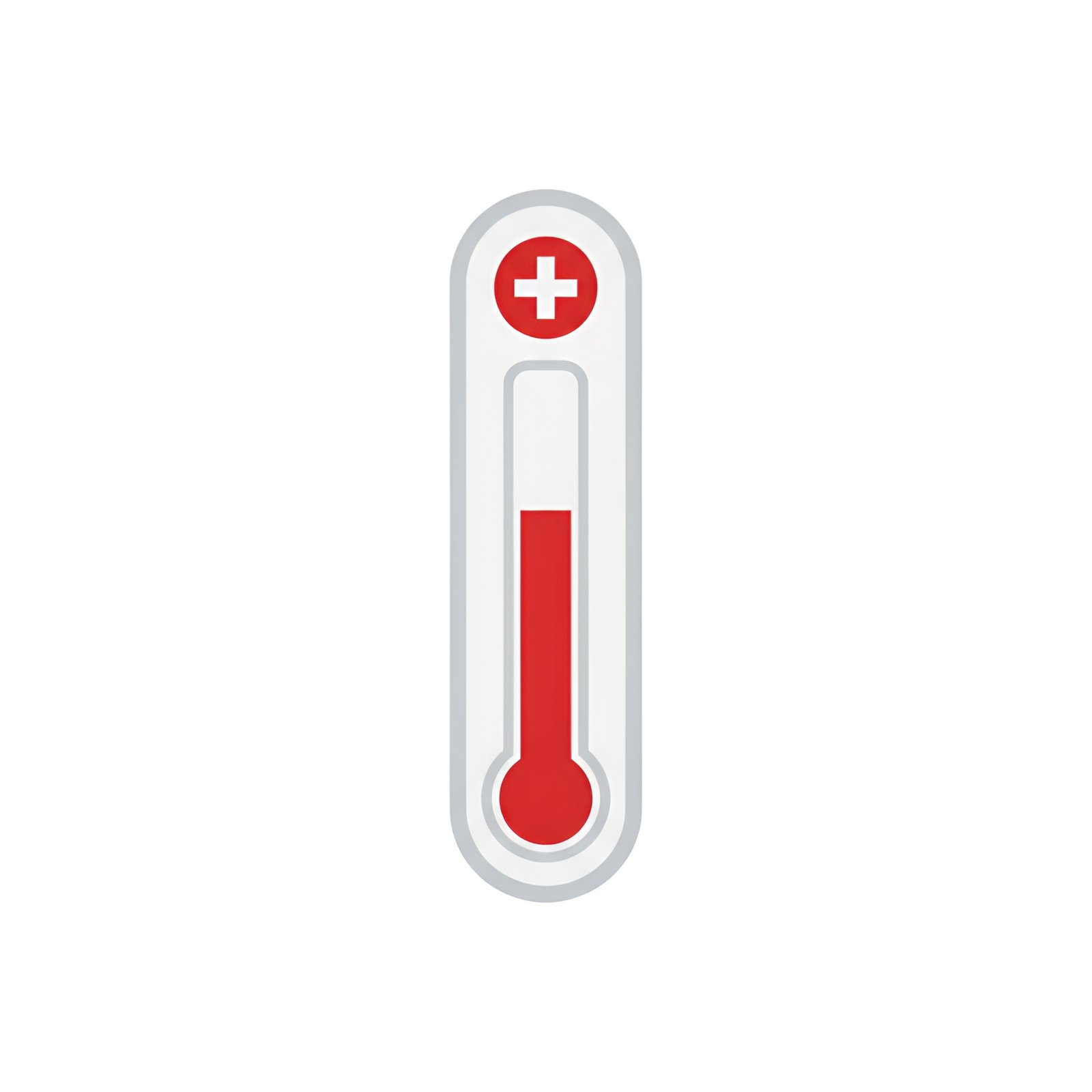 Vector style thermometer icon showing temperature measurement for medical and health monitoring applications