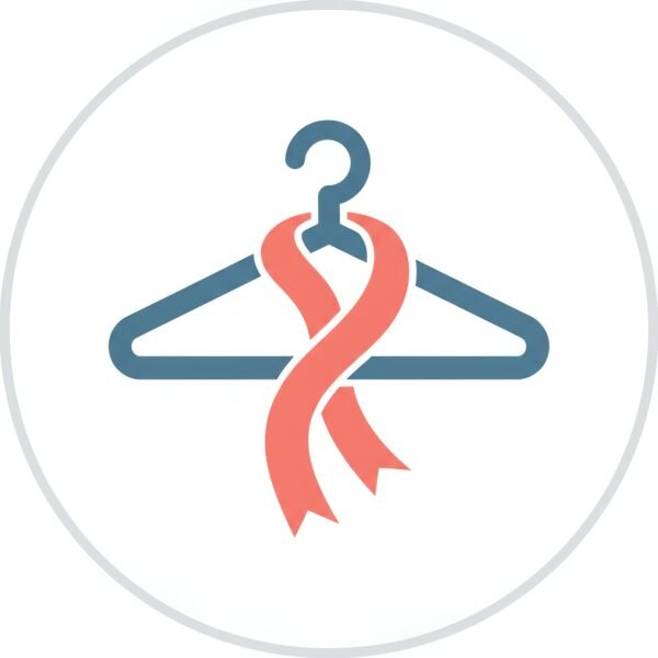 Flat vector icon of clothes hanger with ribbon