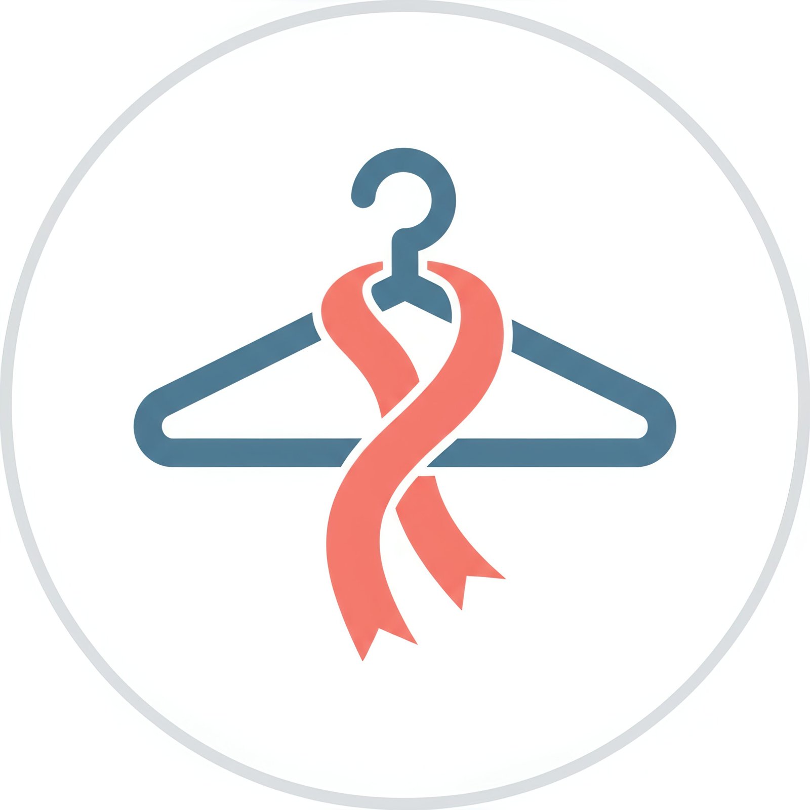 Flat vector icon of clothes hanger with ribbon
