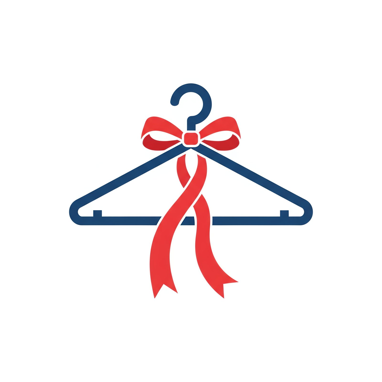 Flat vector icon of clothes hanger with ribbon