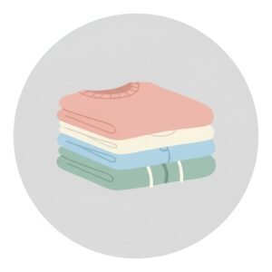 Flat vector icon of folded clothes stack pastel colors 2