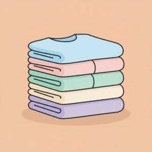 Flat vector icon of folded clothes stack pastel colors