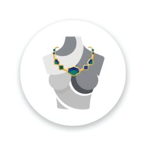 Flat vector icon of mannequin torso with necklace 2