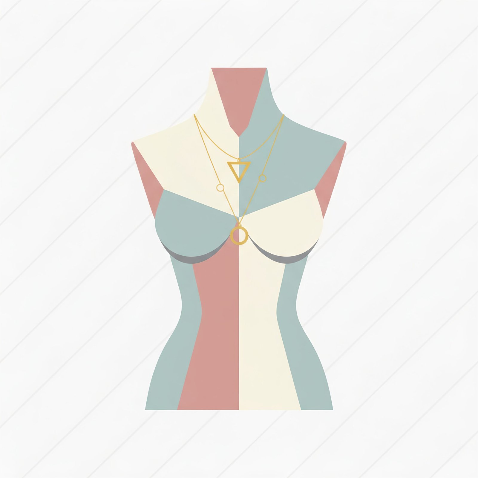 Flat vector icon of mannequin torso with necklace