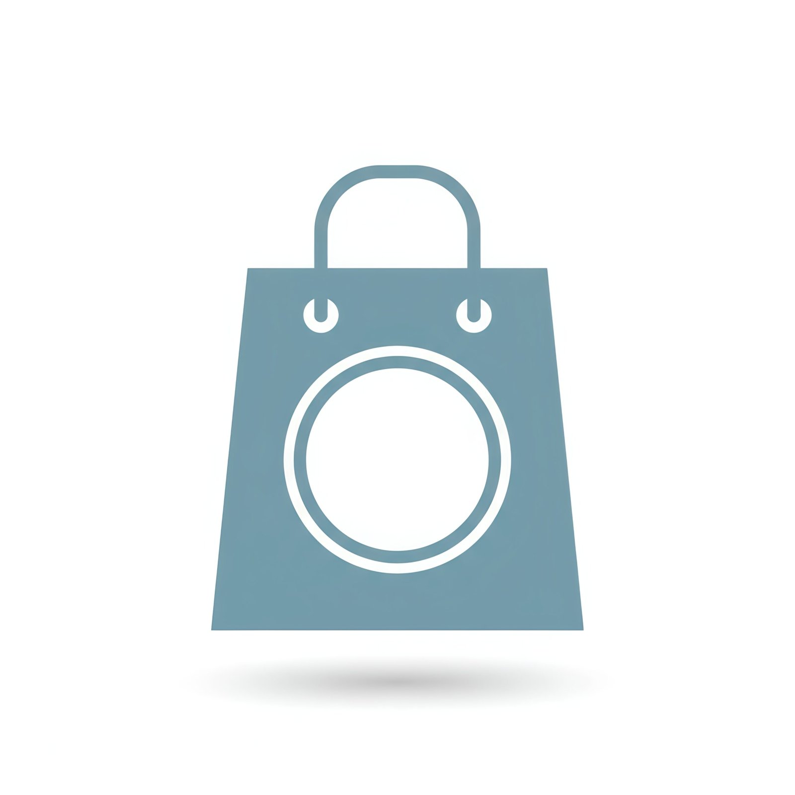 Flat vector icon of shopping bag with blank logo