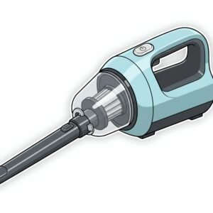 Flat vector illustration of a handheld vacuum cleaner isolated on white