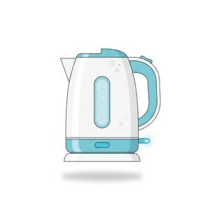 Flat vector illustration of an electric kettle isolated on white