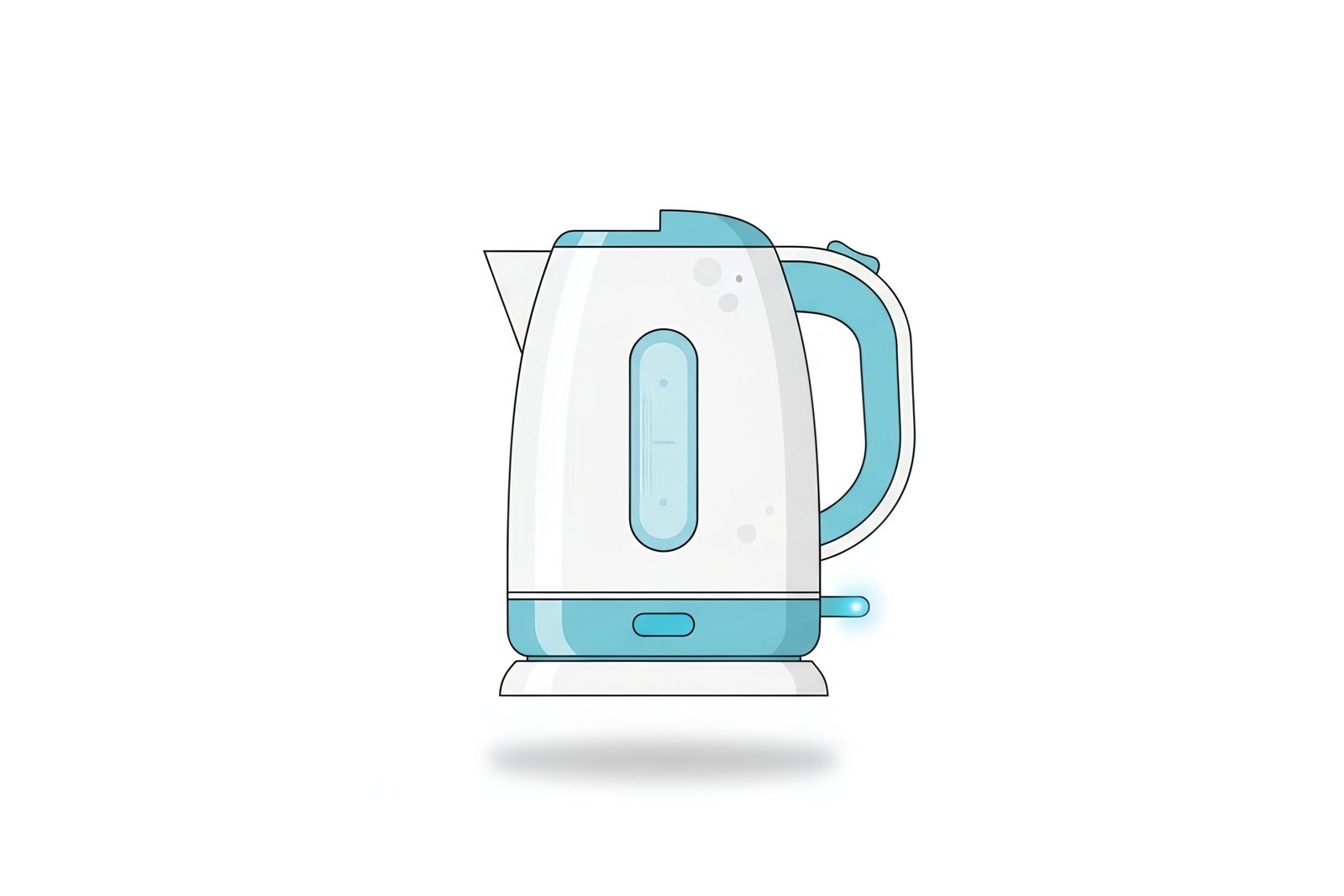 Flat vector illustration of an electric kettle isolated on white