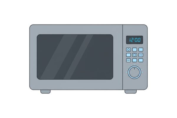 Flat vector image of a microwave oven clean minimal style