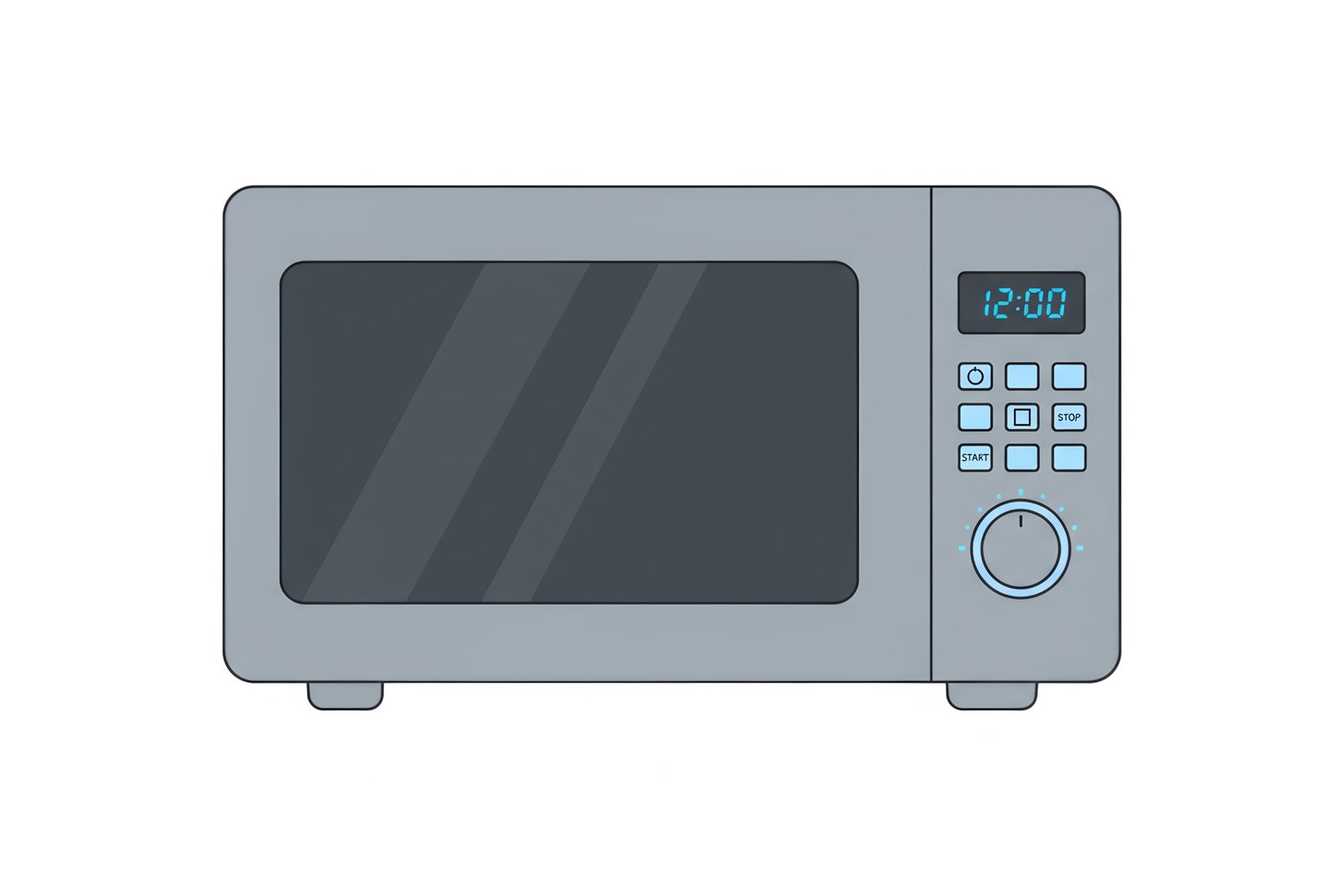 Flat vector image of a microwave oven clean minimal style
