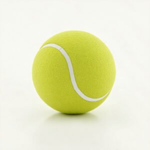 Realistic tennis ball isolated on white background—free image for sports equipment, tennis or athletic visuals.