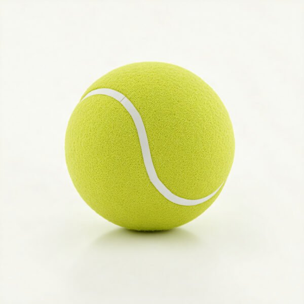 Realistic tennis ball isolated on white background—free image for sports equipment, tennis or athletic visuals.