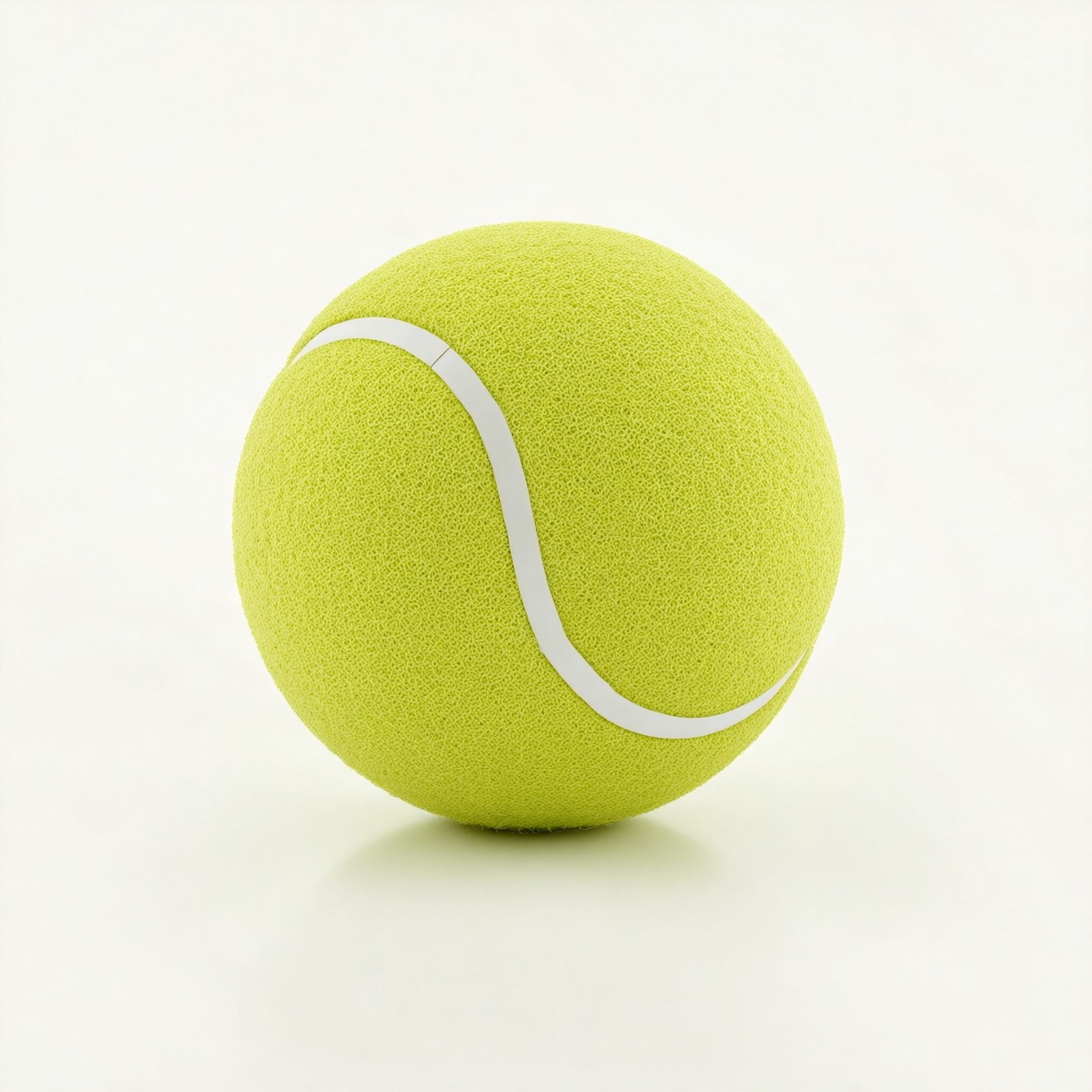 Realistic tennis ball isolated on white background—free image for sports equipment, tennis or athletic visuals.